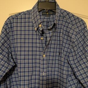 Polo Ralph Lauren Medium Blue Plaid Poplin Shirt
